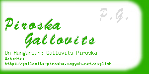 piroska gallovits business card